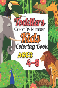 Toddlers Color By Number Kids Coloring Book Ages 4-8