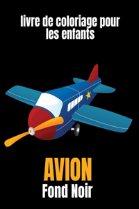 avion livre de coloriage pour les enfants fond noir