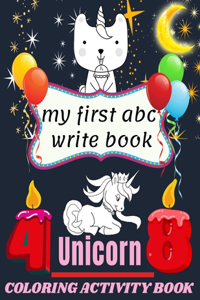 my first abc write book unicorn coloring activity book