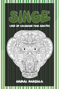 Livre de coloriage pour adultes - Animal Mandala - Singe