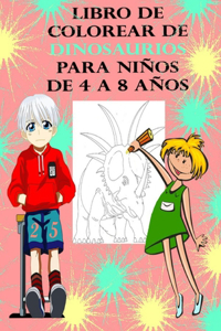 Libro de Colorear de Dinosaurios para Niños de 4 a 8 años