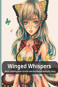 Winged Whispers Adult Coloring Book of Girls with Enchanted Butterfly Faces