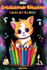 Entzückende Kätzchen - Malbuch für Kinder - Kreative und lustige Szenen mit lachenden Katzen