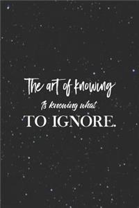 The Art Of Knowing Is Knowing What To Ignore