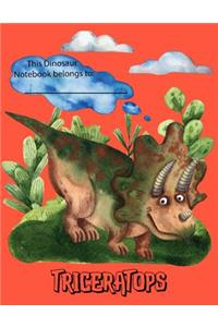 Triceratops: Dinosaur Notebook Wide Ruled Primary Writing Journal