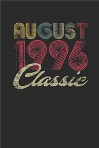 Classic August 1996: Small Lined Notebook - Happy Birthday Gift or Happy Anniversary Gift Idea