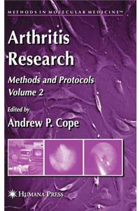 Arthritis Research: Methods and Protocols, Volume 2. Methods in Molecular Medicine.