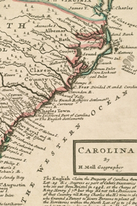 Carolina Vintage Map Field Journal Notebook, 50 pages/25 sheets, 4x6