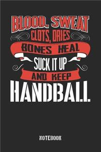 Blood Sweat clots dries. Shut up and keep Handball