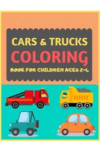 Cars & Trucks Coloring Book For Children Ages 2-4
