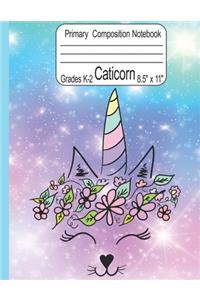 Caticorn Primary Composition Notebook Grades K-2 8.5