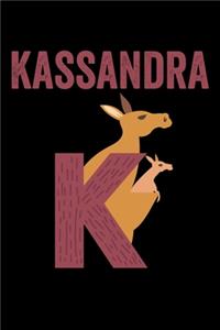 Kassandra: Journal (Diary, Notebook) Personalized Custom Name Alphabet Kangaroo Birthday Gift for Girls