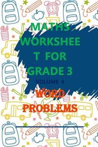 Maths Worksheet for Grade 3 Volume 4 Word Problems