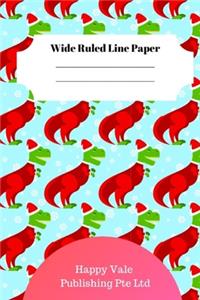 Cute Dinosaur Foot Theme Wide Ruled Line Paper