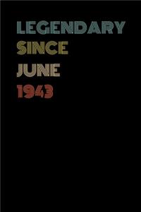 Legendary Since June 1943 - Birthday Gift For 76 Year Old Men and Women Born in June 1943