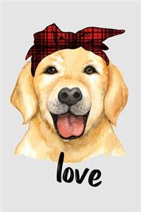 Lab Love: 8x10 Notebook with 100 Journal Lined Pages. This is a Beautiful Notebook Gift for Dog Moms, Pet Lovers.