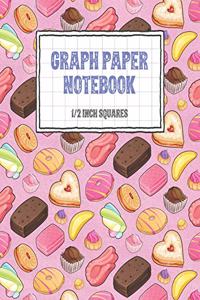 Graph Paper Notebook 1/2 Inch Squares