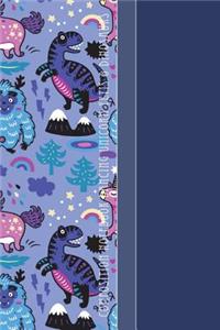 Composition Notebook Dancing Unicorn Yetis & Dinosaurs: Cool Fossil Pattern 6 X 9 Wide Ruled Paper Notebook, Appreciation, Quote Journal or Diary Unique Inspirational Gift for Friend or Teacher, Beginning or End of School Year, Retirement, Birthday