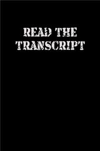 Read The Transcript