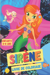 Livre de Coloriage Sirène, Enfants 4-8 ans