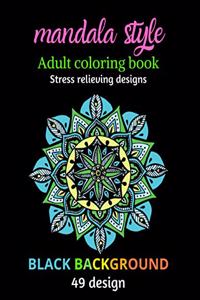 Mandala style, adult coloring book