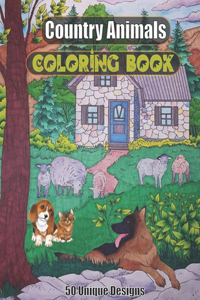 Country Animals Coloring Book 50 unique designs