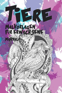 Malvorlagen für Erwachsene - Mandala - Tiere