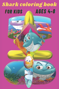 Shark coloring book for kids ages 4-8.