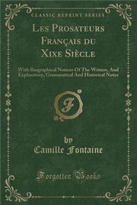 Les Prosateurs Français Du Xixe Siècle
