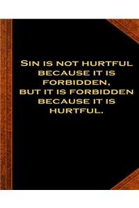 Ben Franklin Quote Sin Hurtful Forbidden Vintage Style School Composition Book