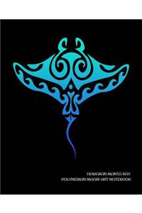 Hawaiian Manta Ray Polynesian Maori Art Notebook