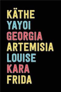 Famous Women Artists, Sketch and Reflection Journal, Kathe Yayoi Georgia Artemisia Louise Kara Frida