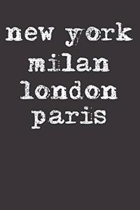 New York Milan London Paris Traveler Notebook Journal