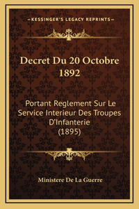 Decret Du 20 Octobre 1892