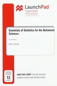 LaunchPad for Essentials of Statistics for the Behavioral Sciences (12 Month Access Card)