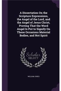 Dissertation On the Scripture Expressions, the Angel of the Lord, and the Angel of Jesus Christ, Proving That the Word Angel Is Put to Signify On These Occasions Material Bodies, and Not Spirit