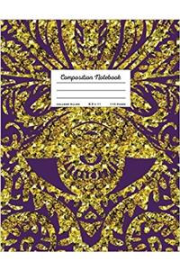 Composition Notebook - College Ruled: Faux Gold & Purple Tribal Design (Trendy Journals)