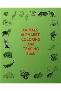 Animals Alphabet Coloring and Tracing Book