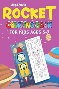 Amazing Rocket Coloring Book for Kids Ages 5-7