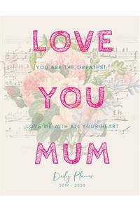 Planner July 2019- June 2020 Love You Mom Monthly Weekly Daily Calendar