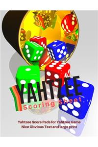 Yahtzee Scoring Sheet