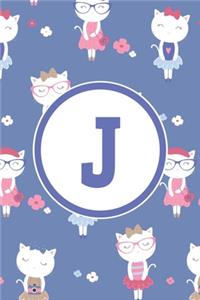 J: Monogrammed 2020 Weekly Planner For Women And Teen Girls Cat Lovers - Cute Cats, January 2020 - December 2020 (6"x9")