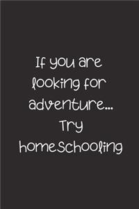 If you are looking for adventure... Try homeschooling