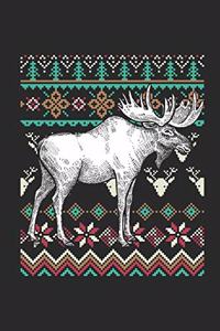 Ugly Christmas - Moose: Dotted Bullet Grid Notebook / Journal (6 X 9) - Christmas Gift for Kids, Teens, Mom And Dad