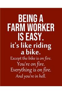 Being a Farm worker is Easy. It's like riding a bike. Except the bike is on fire. You're on fire. Everything is on fire. And you're in hell.