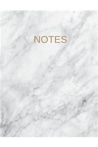 Large Softcover Notebook, White Marble Design