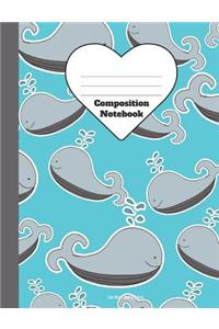 Composition Notebook Cute Whale Back To School