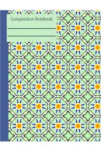 Flower Mosaic Tile Composition Notebook - College Ruled