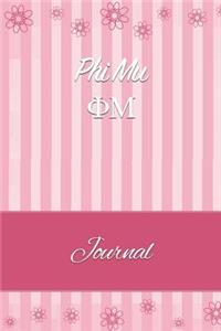 Phi Mu: Line Ruled Sorority Girls Journal - Great Present for Big or Lil Sister