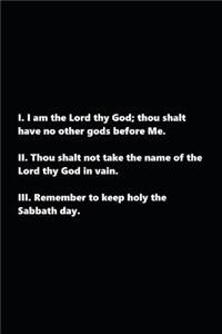 2019 Weekly Planner Religious Theme First 3 Commandments Traditional Black White